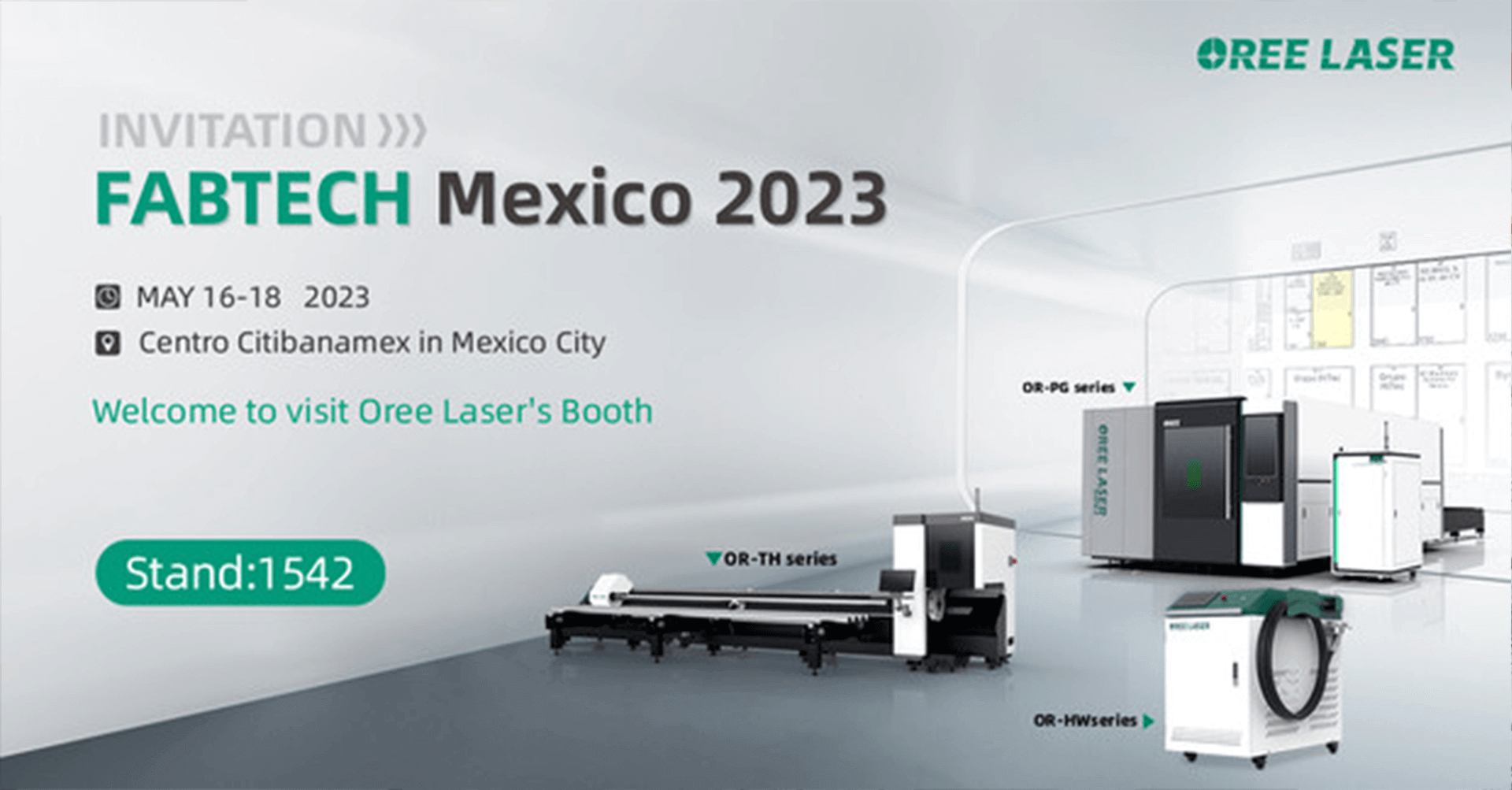 OREE LASER se complace en anunciar que FABTECH 2023 México se llevará a cabo del 16 al 18 de mayo, OREE Laser estará presente.